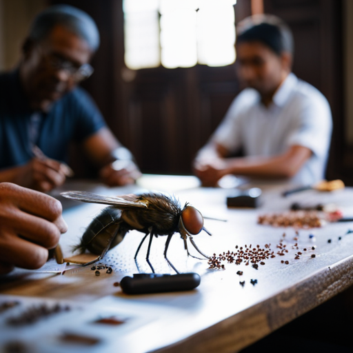 an image of a diverse group of fly tiers from different countries, gathered around a table, collaboratively working on intricate fly patterns