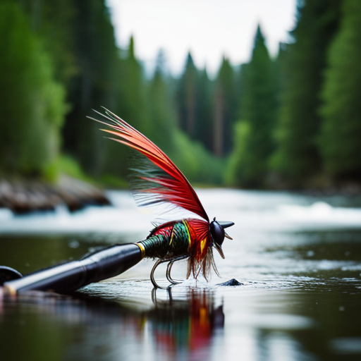 An image that showcases a fly fishing fly that is both visually appealing with intricate, colorful feathers and materials, while also demonstrating practical functionality for catching fish