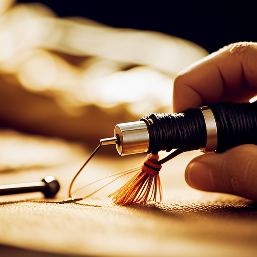 An image of a hand tying a variety of essential fly fishing knots, using colorful, high-quality fly tying materials and a clear, well-lit background